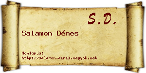 Salamon Dénes névjegykártya